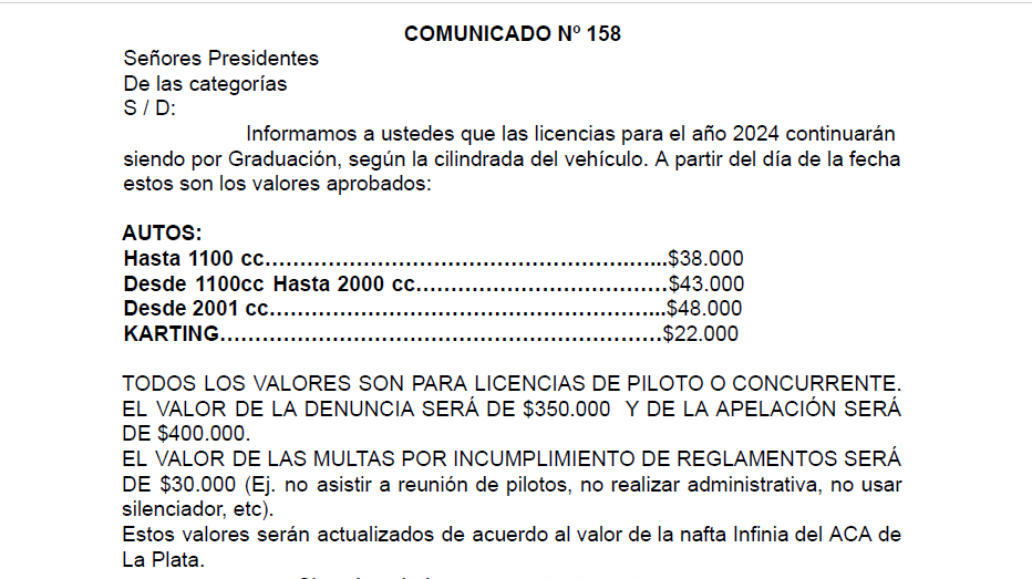 COMUNICADO 158 DE FRAD METROPOLITANA