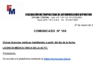 COMUNICADO Nº 168